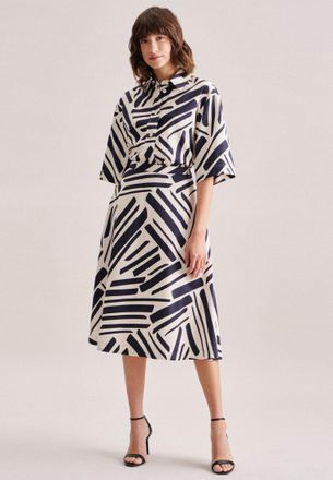 Seidensticker Midirock SEIDENSTICKER Schwarze Rose, Damen, Gr. 40, blau (dunkelblau), 100% Baumwolle, bedruckt, normal, R&ouml;cke Midirock