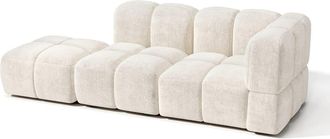 Sia Home Sof&aacute; modular 4-5 plazas derecho terciopelo texturizado crema