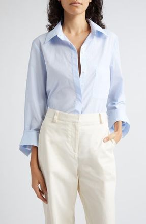TWP Boyfriend Button-Up Shirt in Baby Blue at Nordstrom, Size Large