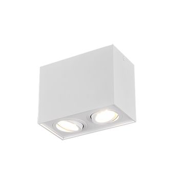Trio Biscuit Cubo Plaf&oacute;n Blanco 2 Focos Gu10 Orientables Lighting