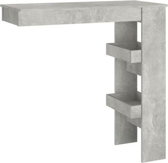 vidaXL Mesa de bar de pared madera contrachapada gris 102x45x103,5cm Vidaxl