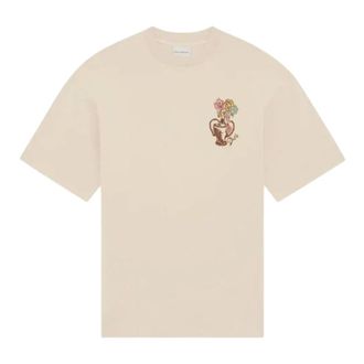 Dr&ocirc;le de Monsieur T-Shirts, male, Beige, Size: XL D Hibiscus Brod&eacute;e T-shirt