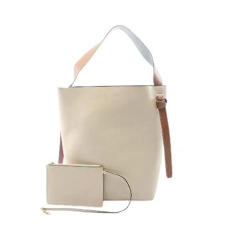 Celine Pre-owned Bucket Bags, female, Beige, Size: ONE SIZE Pre-owned Twisted Cabas Small Leather Shoulder Bag