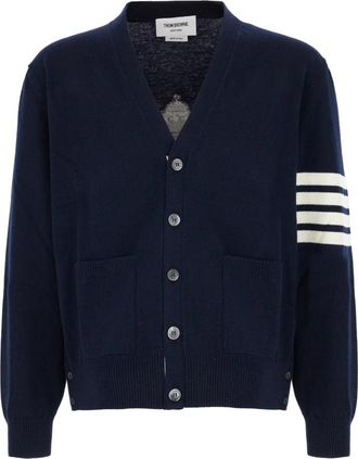 Thom Browne Stijlvolle Gebreide Collectie - Heren - Vesten - Blauw - L - Wol - Truien & Vesten