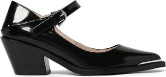 Coccinelle 40mm square-toe heeled pumps - women - Calf Leather/Rubber/Calf Leather - 36 - Black