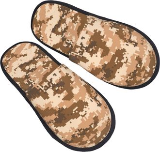 Generic Hotel Slippers Desert Camo Furry Slipper Breathable Cotton Slipper For Hotel Home Holiday L