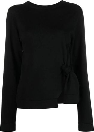 Jil Sander Sweatshirt met ronde hals - Dames - Ronde hals truien - Zwart - S - Wol - Truien & Vesten