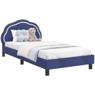 vidaXL Cama Para Ni&ntilde;os Con Cabecero Azul Polic&iacute;a 80 X 200 Cm Vidaxl