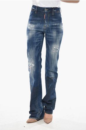 Dsquared2 Jeans DALMA ANGEL Vintage Effect Straight Leg 21cm size 38