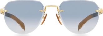 David Beckham DB 7144/S RHL/1V Mens Sunglasses Gold Size 55