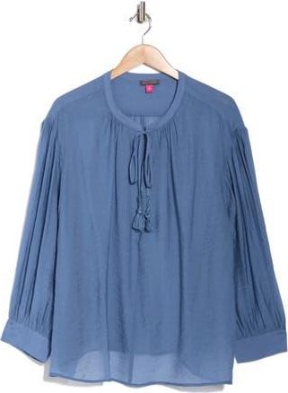 Vince Camuto Split Neck Long Sleeve Top in Bright Blue at Nordstrom Rack, Size 1X