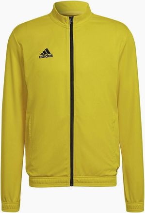 adidas Mens Ent22 Solid Patterned Full Zipper Ribbed Cuff Track Jacket - Yellow/Multi - Size: 40/Regular