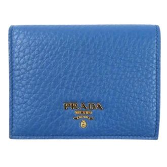 Prada Pre-owned Wallets, female, Blue, Size: ONE SIZE Pre-owned 1Mv204 Leather Wallet