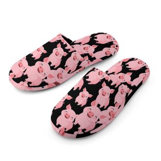 Generic Cute Pigs Mens Cozy Memory Foam Slippers Warm Cotton House Shoes Comfy Slipper for Indoor Outdoor