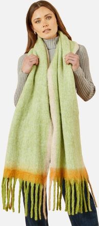 Yumi Oversize Brushed Fringe Soft Scarf in Green at Nordstrom