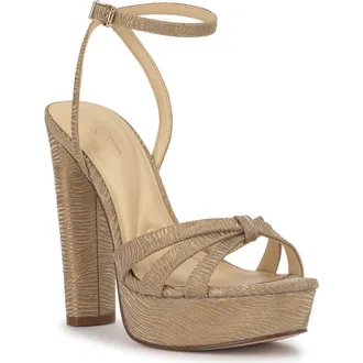 Jessica Simpson Ilaria Ankle Strap Platform Sandal in Bronze at Nordstrom Rack, Size 12