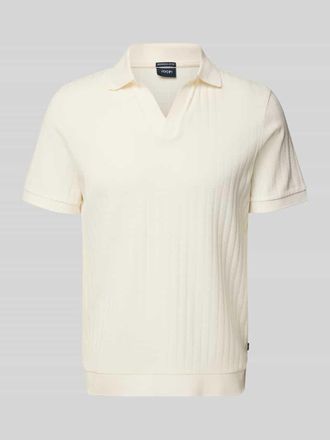 Joop Regular Fit Poloshirt mit V-Ausschnitt Modell Baronito in Offwhite, Gr&ouml;&szlig;e XXXL