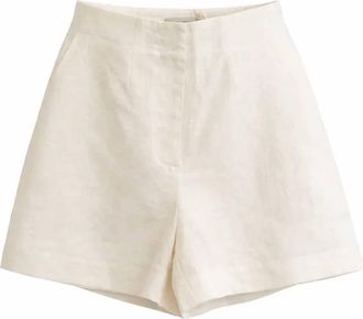 Nude Lucy Womens Marli Linen Short In White