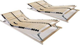 vidaXL Somieres De L&aacute;minas Con 28 Listones 7 Zonas 2 Uds 90x200 Cm Vidaxl