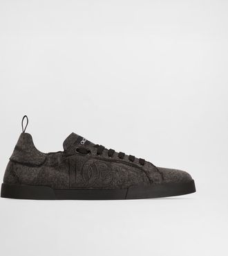 Dolce & Gabbana Portofino Denim Sneakers - Man Sneakers Black 41.5