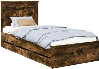 vidaXL Estructura De Cama Roble Ahumado 100 X 200 Cm Madera Ingenieril Vidaxl
