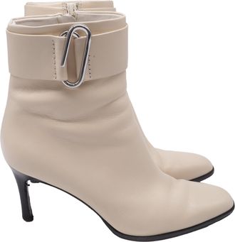3.1 Phillip Lim Alix Heeled Ankle Boots in Cream Leather