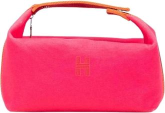 Hermès Pre-owned Handbags, female, Pink, Size: ONE SIZE Pre-owned Canvas Handbag