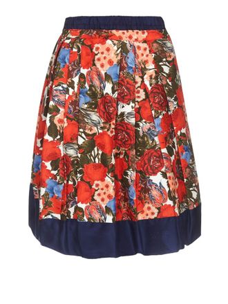 Marni Floral Print Cady Balloon Skirt