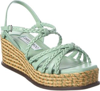 Jimmy Choo London Nyra 60 Leather Wedge Sandal