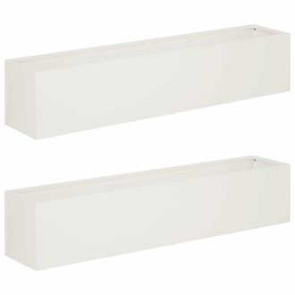 vidaXL Macetero De Jard&iacute;n 2 Uds. Blanco 100 X 20 X 20 Cm Vidaxl
