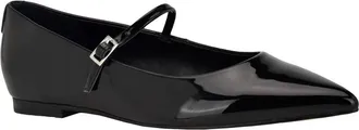 Calvin Klein Kamryn Flat Womens Black Patent Leather Pointed Toe HTAT915