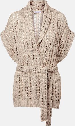 Brunello Cucinelli Cardigan a portafoglio Dazzling in seta