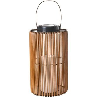 Beliani Solar Lantern Natural Synthetic Material LED In & Outdoor Decoration Woven Shade Energy-Efficient Rustic Boho MACHILI