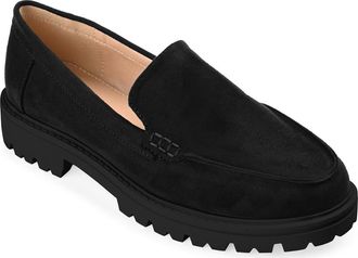 Journee Collection Ericka Lug Sole Platform Loafer - Wide Width in Black at Nordstrom Rack, Size 6.5