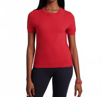 Frances Valentine Jo Knit Tee In Red