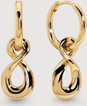 Monica Vinader Gold Infinity Huggie Earrings