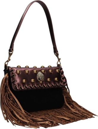 Kurt Geiger Tassen, Dames, Bruin, ONE Size, Leer, Oxford Fringe Shoulder