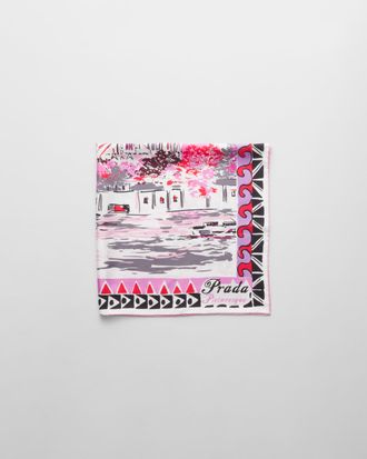 Prada Pittoresque Paris printed silk foulard 90x90