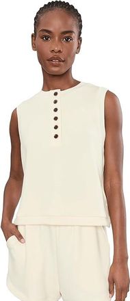 Varley Marla Button Placket Tank Top Womens Sweatshirt Pristine : XXS, Elastane/Polyester/Viscose