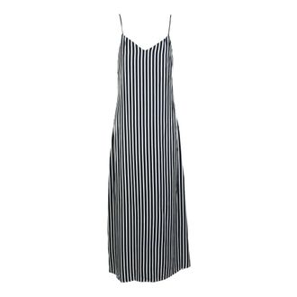 Tommy Hilfiger Satijnen Lange Jurk met Ritssluiting - Dames - Maxi kleedjes - Zwart - L - Satijn - Kleedjes