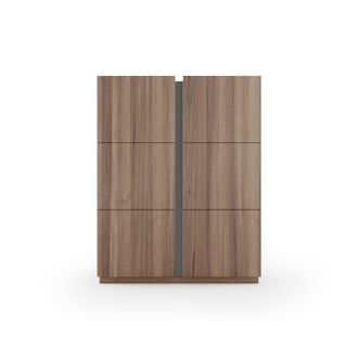 HERDASA Zapatero melamina nogal detalle grafito 122x95x35 cm