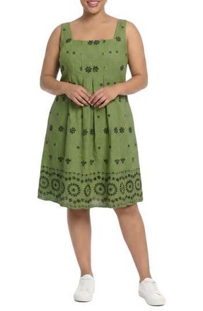 London Times Inverted Release Pleat Trapeze Dress in Pesto at Nordstrom Rack, Size 3 X
