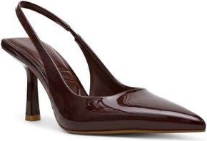 Anne Klein Indianna Slingback Pump in Mahogany Pat Pu at Nordstrom Rack, Size 10