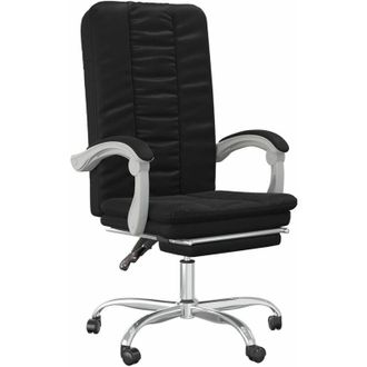 vidaXL Silla De Oficina Reclinable Cuero Sint&eacute;tico Negro Vidaxl