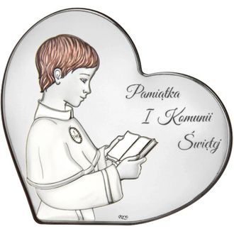 OEM Recuerdo De Primera Comuni&oacute;n Para Ni&ntilde;o Cuadro En Plata Regalo De Comuni&oacute;n Grabado Ds156-co 8 X 7 Cm