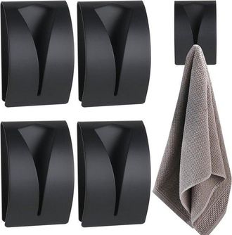 No Brand Paquete De 4 Pinzas Autoadhesivas De Acero Inoxidable Para Toallas, Soporte Para Pa&ntilde;os De Cocina, Ganchos De Pared Sin Taladro, Para Cocina, Ba&ntilde;o Y As