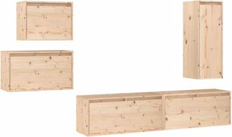 vidaXL Vidaxl - Muebles para tv 5 piezas madera maciza de pino