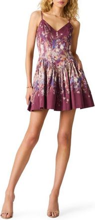 Steve Madden Trove Floral Minidress in Forest Berry at Nordstrom, Size 10