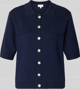 Milano Milano Italy Strickjacke aus Viskose-Elasthan-Mix mit 1/2-Arm in Dunkelblau, Gr&ouml;&szlig;e XL