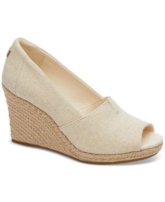Toms Michelle Sandal Womens Dark Natural Espadrille Wedge Heel JOBB083